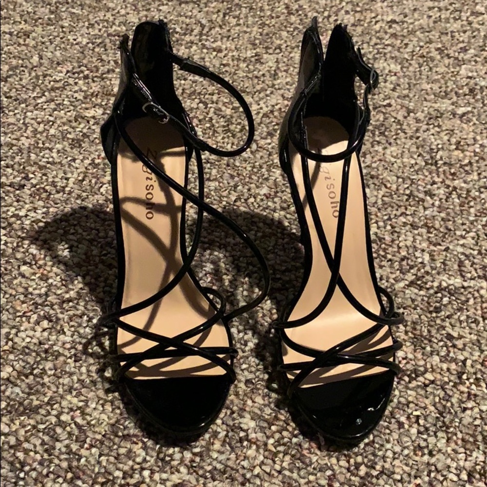 Black strappy heels
